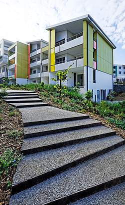 beton drainant reunion escalier residence